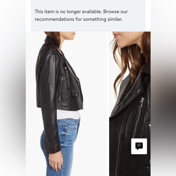 NWOT 100% Leather Crop Moto Jacket 🤘🎸🖤❤️🔥 - Picture 4 of 4